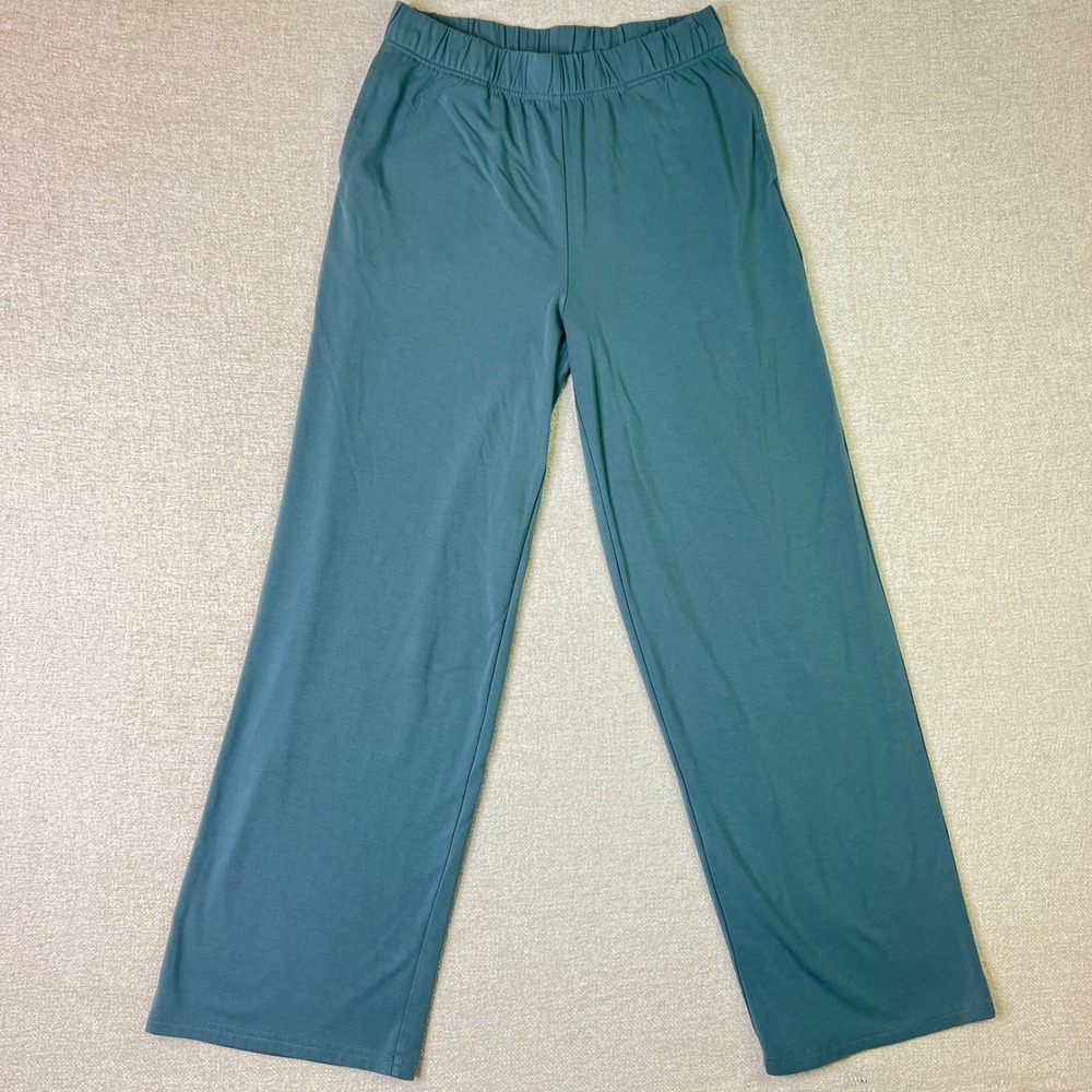 Cozy Earth Women Medium Blue Bamboo Wide Leg Lounge Pajama Pants